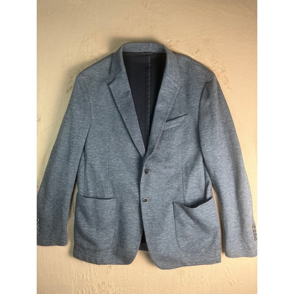 Bugatchi Other - Bugatchi Blazer Mens Medium Blue NWOT Knit Unstructured 40R Sport Coat Jacket